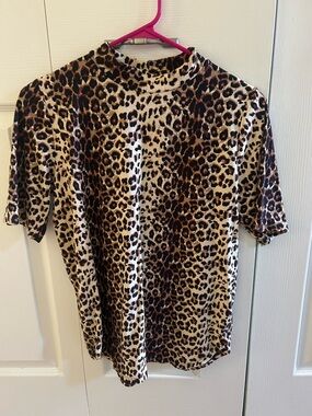 Botanique Leopard Print Short Sleeve Top - Animal Print Tee